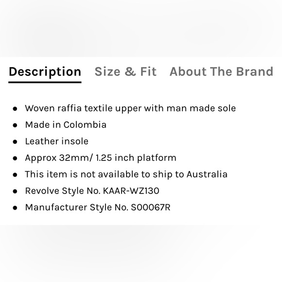 NWOT Kaanas Inagua Sandal Woven Raffia Braided 1.25” Platform Sandal Revolve - Picture 6 of 8